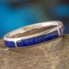 Lapis Lazuli Wedding Band In Platinum -Johan Jewelry Shop E4444ArtCropped 4