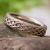 Meteorite Celtic Ring With Twisting Design In Gold -Johan Jewelry Shop E4454ArtJuneCropped 2