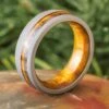Lignum Vitae Wood Wedding Band With Crushed Dinosaur Bone -Johan Jewelry Shop E4456Art02 2024Cropped 2