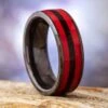 Black & Red Men's Wedding Band -Johan Jewelry Shop E4469ArtCropped 4