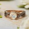 Moonstone Engagement Ring Twist Shank, Meteorite & Dino Bone -Johan Jewelry Shop E4485ArtNovemberCropped 1 3