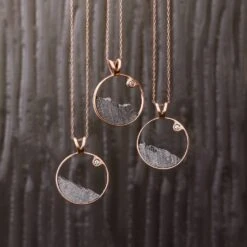 Meteorite Moonscape Necklace With Moissanite -Johan Jewelry Shop E4492ArtGroupCropped 4 6