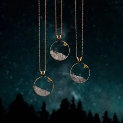 Moldavite And Meteorite Moonscape Necklace -Johan Jewelry Shop E4492ArtMoldaviteCropped 1