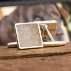 Memorial Cuff Links Inlaid With Ashes