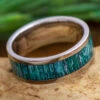 Men's Titanium Ring With Green Antler Inlay -Johan Jewelry Shop E4513 GRArtCropped 2