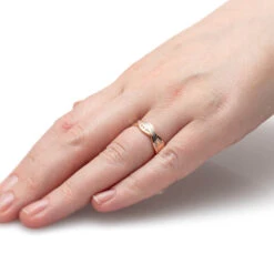 Twist Wedding Band For Women With Meteorite -Johan Jewelry Shop E4538Handshot