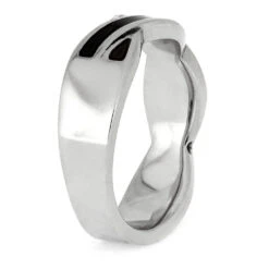 Dinosaur Bone Wedding Band For Women In Platinum -Johan Jewelry Shop E4538PT 3