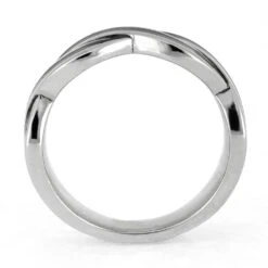 Dinosaur Bone Wedding Band For Women In Platinum -Johan Jewelry Shop E4538PT 4