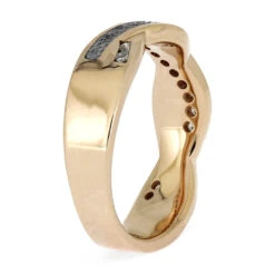 Twist Wedding Band For Women With Meteorite -Johan Jewelry Shop E4538RG14 3