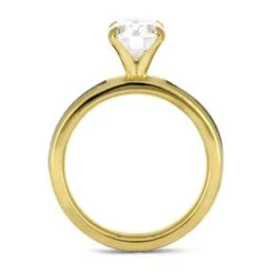 Oval Cut Solitaire Engagement Ring With Dinosaur Bone 12 Oval Cut Solitaire Engagement Ring With Dinosaur Bone -Johan Jewelry Shop E4543 RP XD 4