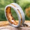 Men's Meteorite Wedding Band With Black Ash Burl Wood -Johan Jewelry Shop E4598Art12 2023Cropped 2