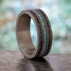 Black Stardust And Turquoise Men's Wedding Band 2 Black Stardust And Turquoise Men's Wedding Band -Johan Jewelry Shop E4607ArtCropped 4