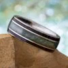 Tungsten Men's Ring With Green Jade & Black Wood Stripes 1 Tungsten Men's Ring With Green Jade & Black Wood Stripes -Johan Jewelry Shop E4615ArtCropped 4 5
