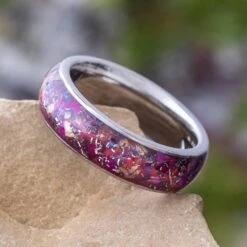 Women's Flower Petal Ring With Stardust
