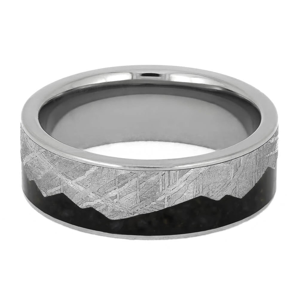 Meteorite Mountain Ring With Crushed Dinosaur Bone 7 Meteorite Mountain Ring With Crushed Dinosaur Bone - Image 5