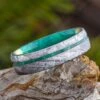 Meteorite & Green Wood Men's Wedding Band -Johan Jewelry Shop E4690ArtCropped 4
