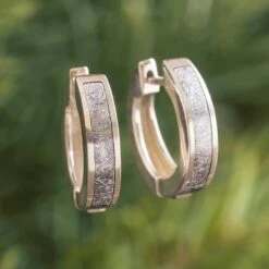 Gibeon Meteorite Huggie Earrings In Silver