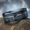 Black Ring With Jade & Obsidian With Gold Pinstripe -Johan Jewelry Shop E4730ArtCropped 2 3