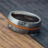 Meteorite Ring With Orange Enamel Pinstripe -Johan Jewelry Shop E4746ArtCropped 1