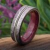 Guitar String Ring With Meteorite And Purple Heart Wood -Johan Jewelry Shop E4765ArtCropped 2