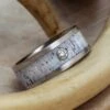 Deer Antler Wedding Band With Bezel Set Diamond -Johan Jewelry Shop E4804ArtCropped 3