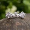 Platinum & Diamond Cluster Wedding Or Anniversary Band -Johan Jewelry Shop E4824ArtCropped 3