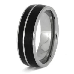 Vinyl Record Wedding Band For Musicians 11 Vinyl Record Wedding Band For Musicians -Johan Jewelry Shop E4835TI RP TIVY 3