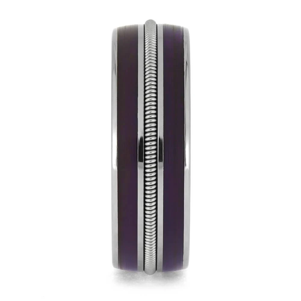 Purple Rain Vinyl Wedding Band With Guitar String 5 Purple Rain Vinyl Wedding Band With Guitar String - Image 3