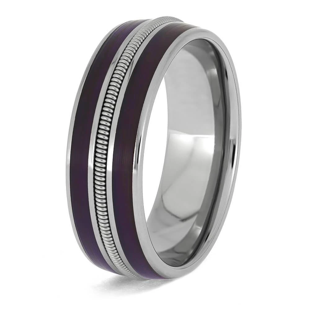 Purple Rain Vinyl Wedding Band With Guitar String 6 Purple Rain Vinyl Wedding Band With Guitar String - Image 4