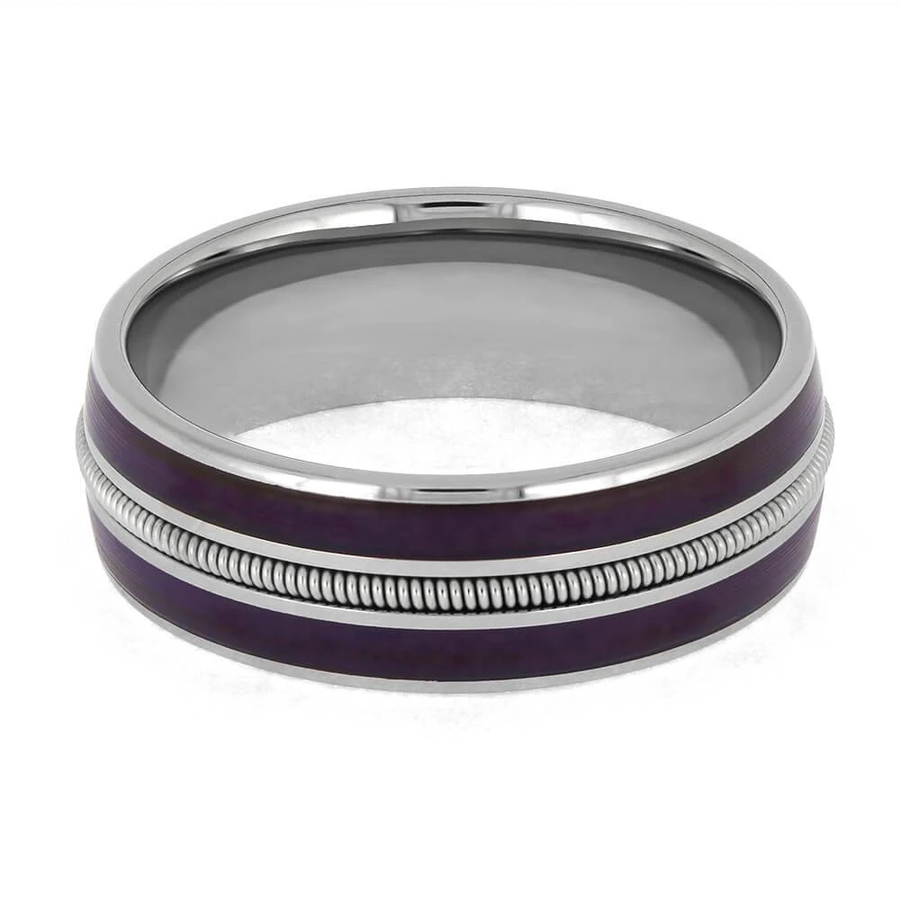 Purple Rain Vinyl Wedding Band With Guitar String 7 Purple Rain Vinyl Wedding Band With Guitar String - Image 5