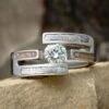 Tension Set Engagement Ring With Meteorite And Dinosaur Bone -Johan Jewelry Shop E4873ArtCropped 2
