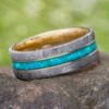 Authentic Gibeon Meteorite Wedding Band With Crushed Opal 2 Authentic Gibeon Meteorite Wedding Band With Crushed Opal -Johan Jewelry Shop E4878ArtCropped 1