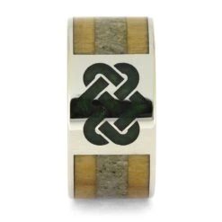 White Gold Celtic Knot Ring With Antler And Crushed Birthstones 9 White Gold Celtic Knot Ring With Antler And Crushed Birthstones -Johan Jewelry Shop E4914WG 2