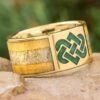 Celtic Ring In Yellow Gold With Birch And Crushed Birthstones -Johan Jewelry Shop E4914YGArt04 2024Cropped 3