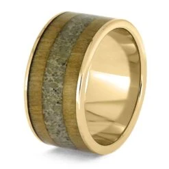 Celtic Ring In Yellow Gold With Birch And Crushed Birthstones -Johan Jewelry Shop E4914YG 3