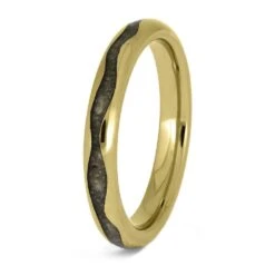 Yellow Gold Ashes Ring With Wavy Profile 11 Yellow Gold Ashes Ring With Wavy Profile -Johan Jewelry Shop E4935YG 3