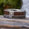 Dinosaur Bone, Meteorite & Petrified Wood Wedding Band