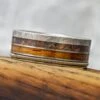 Bass Guitar String Ring With Dinosaur Bone, Meteorite, And Whiskey Wood -Johan Jewelry Shop E4947ArtJulyCropped 4