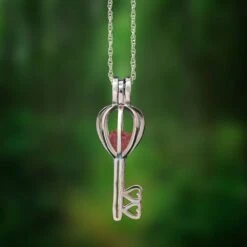 Rough Stone Necklace, Unique Key Pendant -Johan Jewelry Shop E4980ArtRubyCropped 6