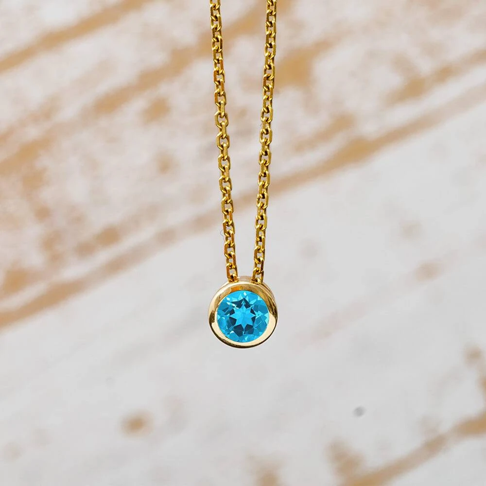 4 Mm Bezel Set Birthstone Pendant Or Necklace 3 4 Mm Bezel Set Birthstone Pendant Or Necklace