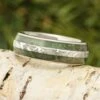 Green Jade And Meteorite Wedding Band -Johan Jewelry Shop E5044ArtCropped 1