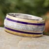 Purple & Gold Men's Ring With Meteorite -Johan Jewelry Shop E5073PUArtCropped 3