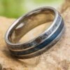 Men's Blue Wedding Band With Mokume Gane 1 Men's Blue Wedding Band With Mokume Gane -Johan Jewelry Shop E5186ArtCropped 2