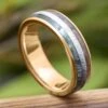 Rose Gold Wedding Band With Meteorite, Fossil, & Jade -Johan Jewelry Shop E5191RGArtCropped 4 8faba2ee 1b3a 4b30 8209 3e90d61ba3b9