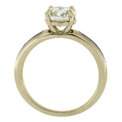 Round Cut Moissanite & Meteorite Engagement Ring 14 Round Cut Moissanite & Meteorite Engagement Ring -Johan Jewelry Shop E5230WG 4