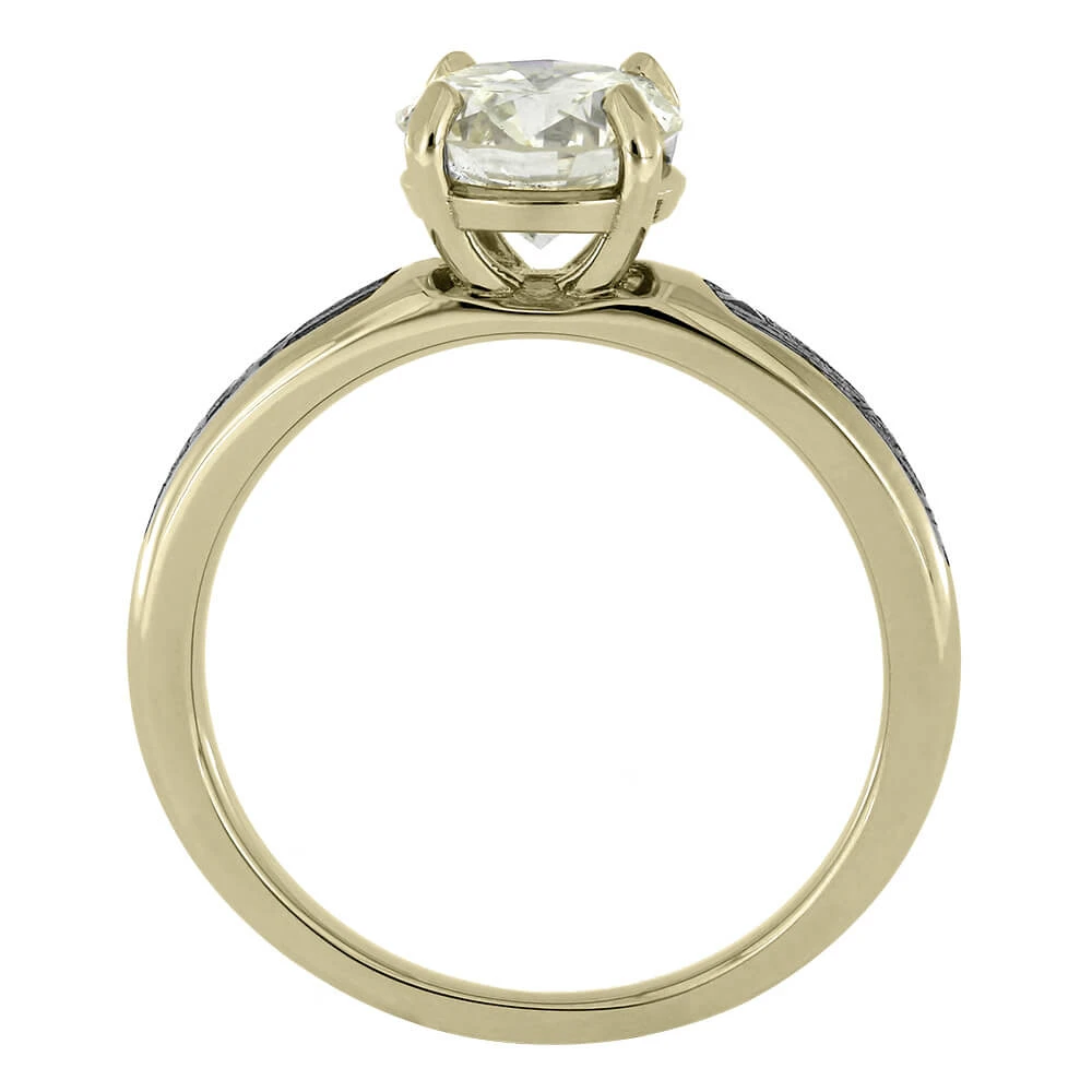 Round Cut Moissanite & Meteorite Engagement Ring 7 Round Cut Moissanite & Meteorite Engagement Ring - Image 5