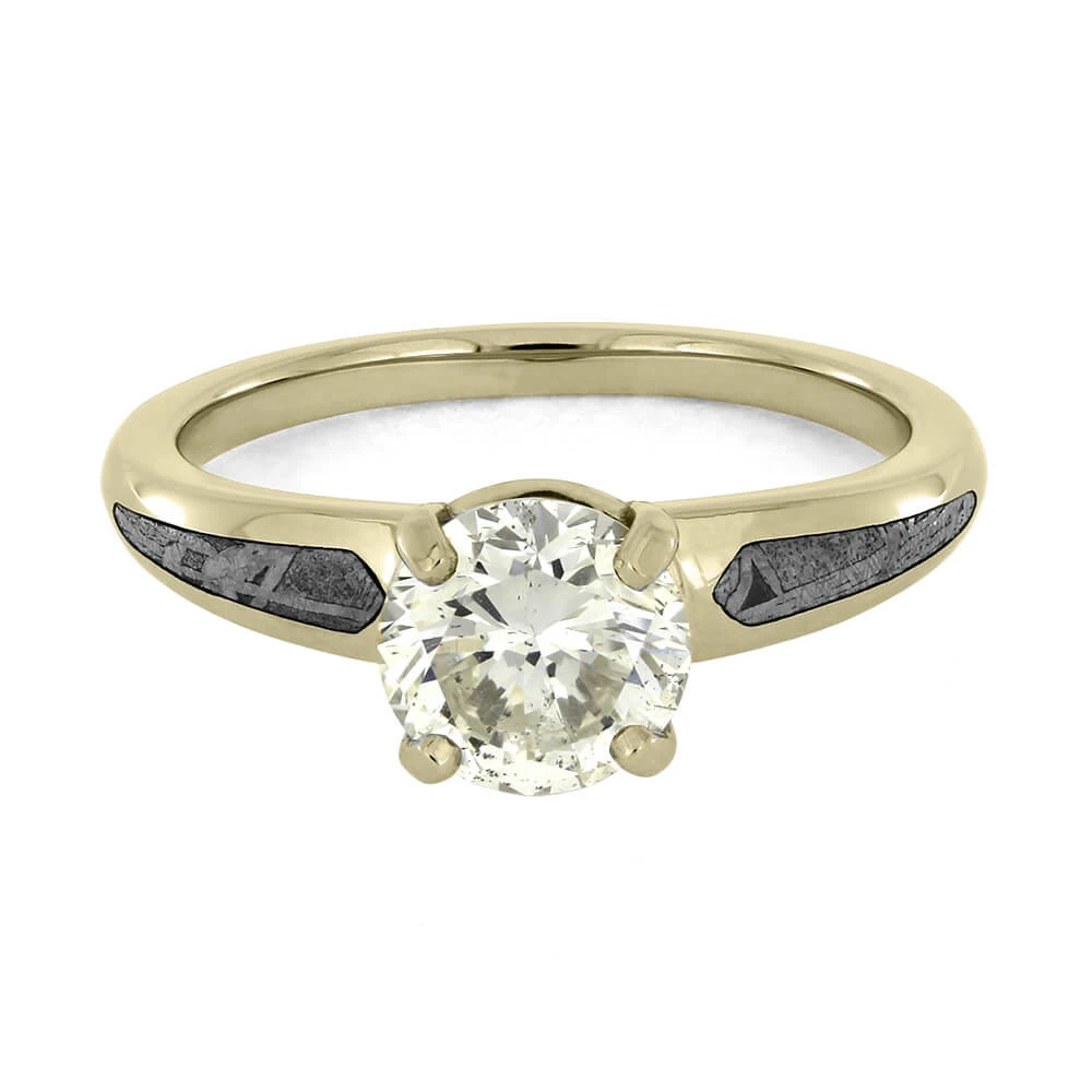 Round Cut Moissanite & Meteorite Engagement Ring 8 Round Cut Moissanite & Meteorite Engagement Ring - Image 6