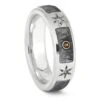 Meteorite Wedding Band With Sapphires In Silver -Johan Jewelry Shop E5239 1