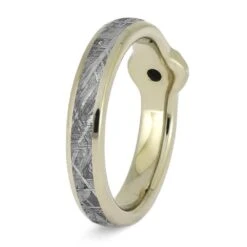 Mechanical Engagement Ring With Meteorite And Emerald 10 Mechanical Engagement Ring With Meteorite And Emerald -Johan Jewelry Shop E5240 3