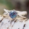 Platinum Twist Engagement Ring With Alexandrite 2 Platinum Twist Engagement Ring With Alexandrite -Johan Jewelry Shop E5262ArtCropped 1